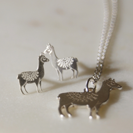 llama-earrings-necklace-homeofjuniper-sterling-silver-jewellery