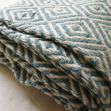 blue-recycled-cotton-throw-lajuniper