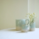 large-sea-blue-ceramicvase-jug- and matching-smaller-jugs-flowers-lajuniper