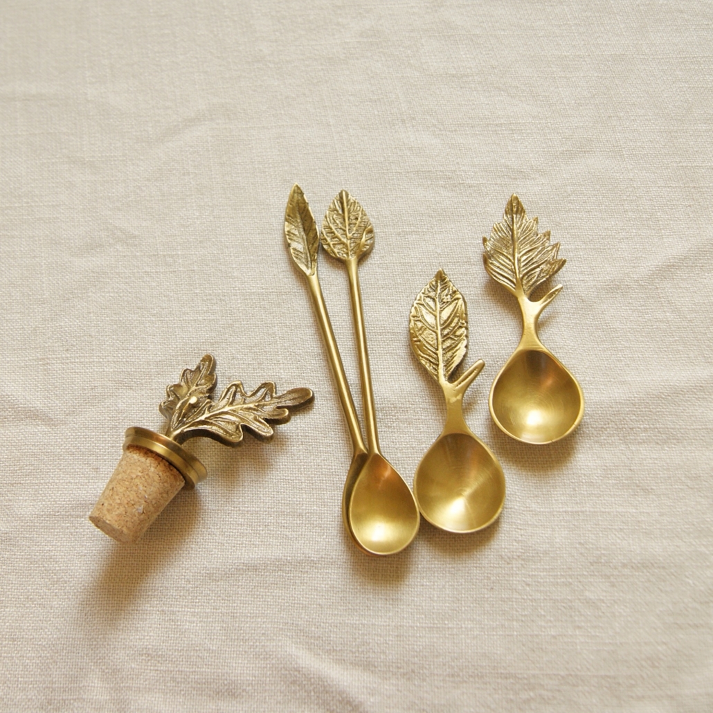 Short Brass Leaf Spoon - Thin Leaf - Home of La Juniper