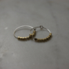 Brass beaded hoop earrings