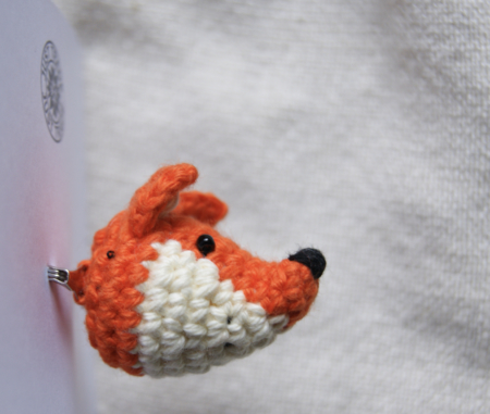 fair trade crochet fox brooch