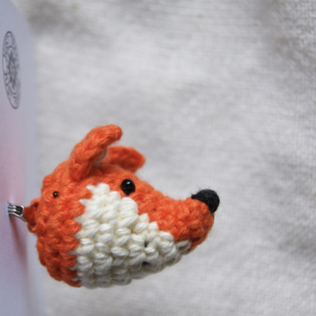 fair trade crochet fox brooch