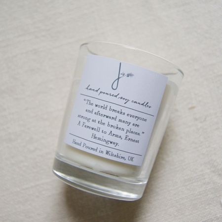 ernest-hemingway-quote-candle