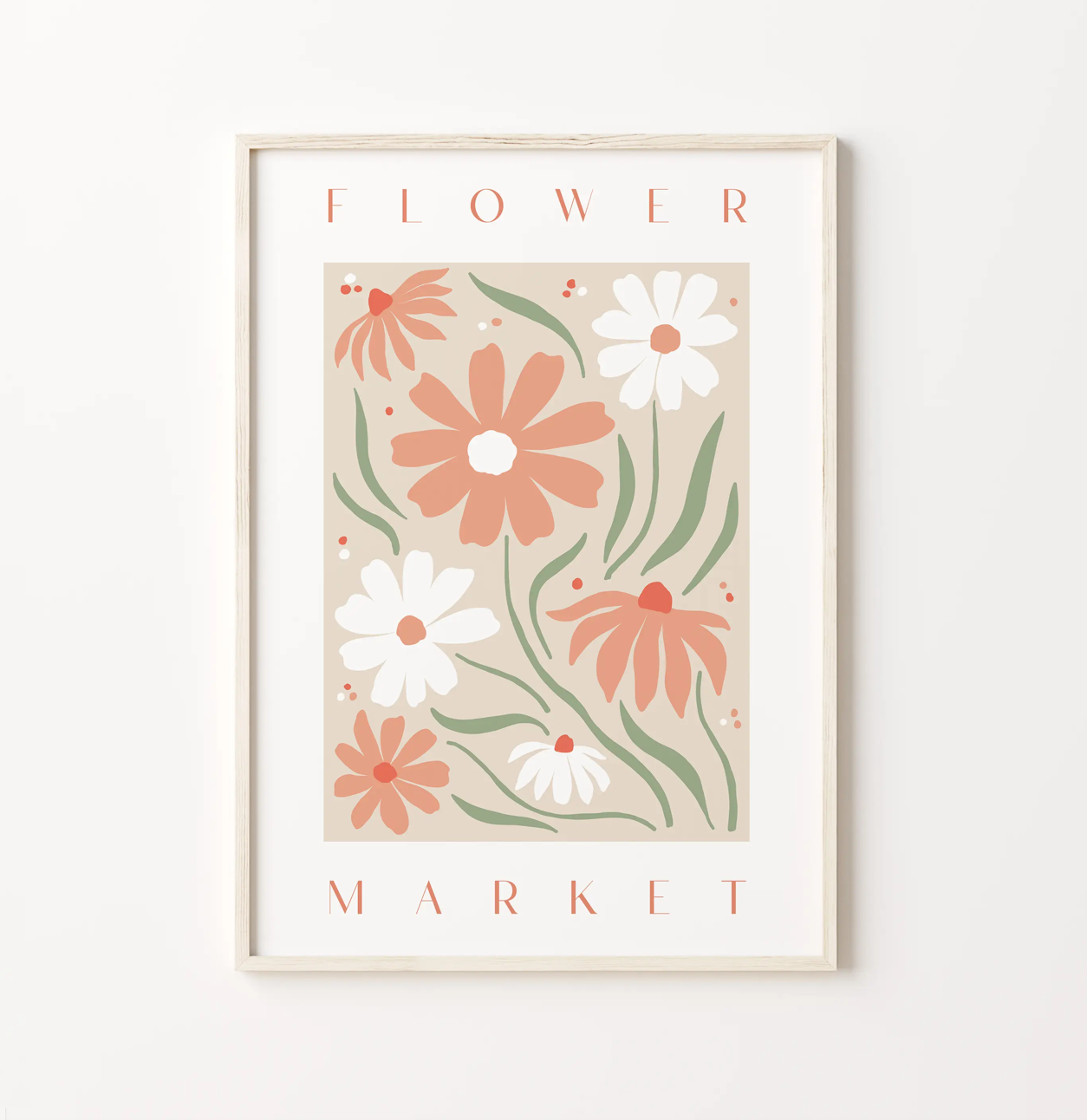 Flower Market Print - Peach Daisies - A4 - Home of La Juniper