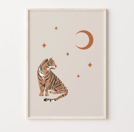 boho-style-art-print-with-tiger-staring-at-the-moon